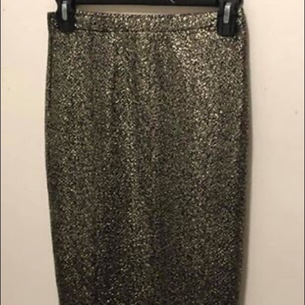 Tea-Length sparkly gold skirt